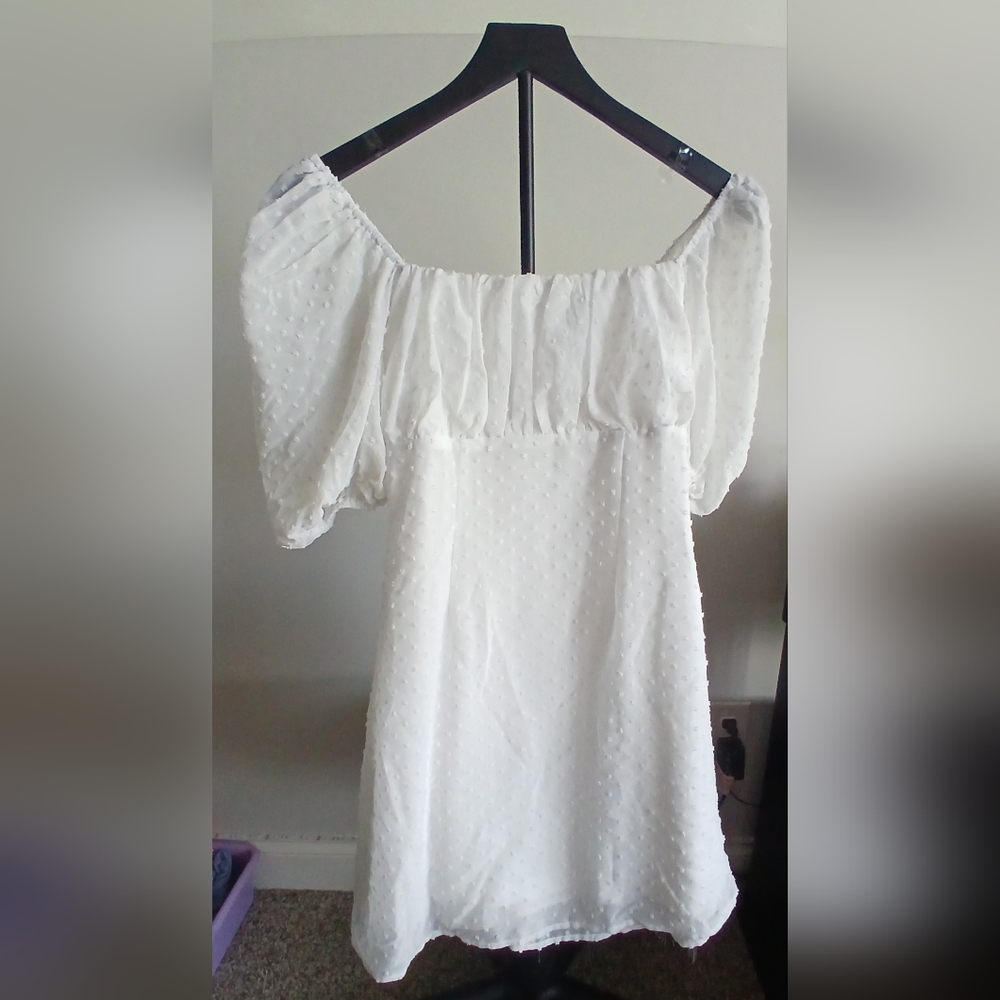 White Textured Dress, By Missguided